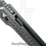 Simeon - SCKRINOA826 - Rhinox Ramen Milling - Folding Knife - S35VN Stonewash Tanto - Titanium - Natural - Image 6