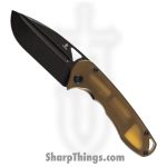 Tenable Knives - T1054A7 - Bombur - Folding Knife - D2 Blackwash Drop Point - PEI - Amber