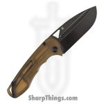 Tenable Knives - T1054A7 - Bombur - Folding Knife - D2 Blackwash Drop Point - PEI - Amber - Image 2