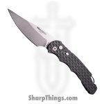 ProTech - T4105 F MM - TR4 - Automatic Knife - MagnaMax Stonewash Drop Point - Feather Texture Aluminum - Black