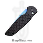 ProTech - TR-3 X1 SB - Tactical Response 3 - Automatic Knife - 154CM Blue Sapphire Spear Point - "Fish Scale" Aluminum - Black - Image 3