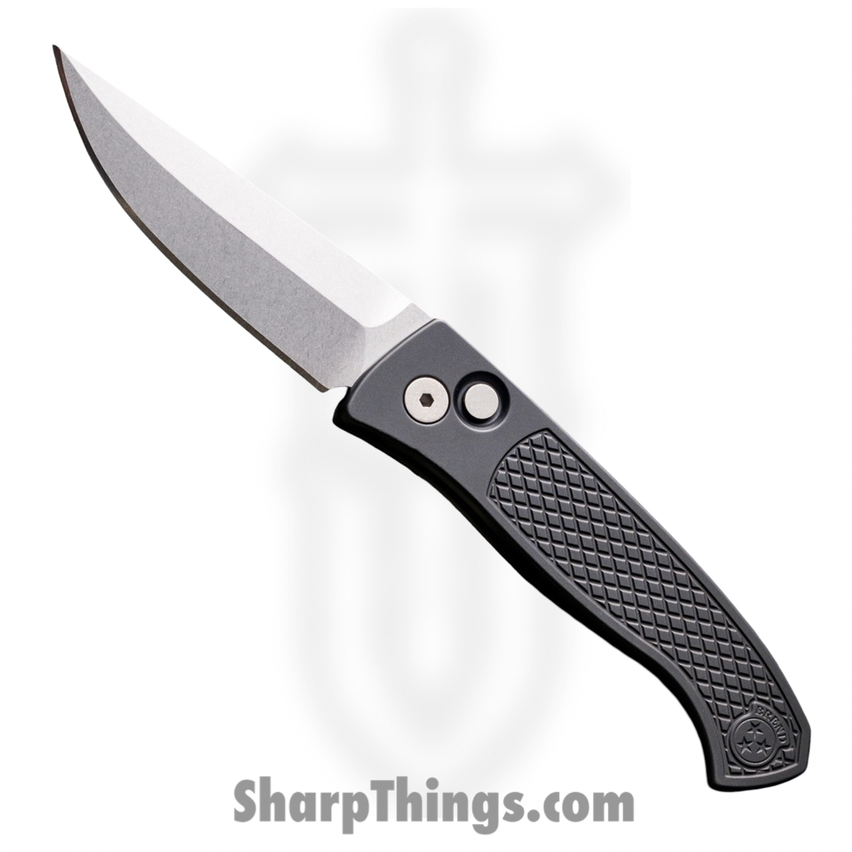 WB1105_1.jpg ProTech - WB1105 - Walter Brend 1105 - Automatic Knife - CPM MagnaCut Stonewash Drop Point - 6061 Aluminum - Black - Image 1