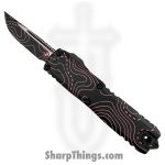 Microtech - 12314-1TPBKPKCS - UTX-85 Gen IV Topographic - OTF Auto - M390MK Coated Drop Point - 6061-T6 Aluminum - Black|Pink