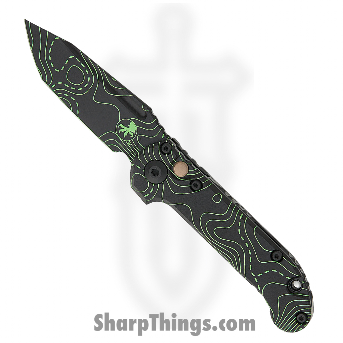 1136S-1TPBKPGCS_1.jpg Microtech - 1136S-1TPBKPGCS - L.U.D.T. Gen III SS - Automatic Knife - M390MK Coated Tanto - Topographic Parakeet Aluminum - Black Green Camo - Image 1