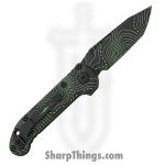 Microtech - 1136S-1TPBKPGCS - L.U.D.T. Gen III SS - Automatic Knife - M390MK Coated Tanto - Topographic Parakeet Aluminum - Black Green Camo - Image 2