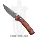 Benchmade - 15090 - Slipridge - Folding Knife - CPM MagnaCut Satin Clip Point - Stabilized Wood - Dark Brown