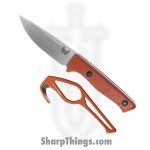 Benchmade - 15650-01-COMBO - Slipridge - Fixed Blade Knife - CPM MagnaCut Satin Drop Point - G10 - Rust Orange