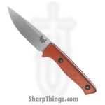 Benchmade - 15650-01 - Slipridge - Fixed Blade Knife - CPM MagnaCut Satin Drop Point - G10 - Rust Orange