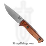Benchmade - 15650 - Slipridge - Fixed Blade Knife - CPM MagnaCut Satin Drop Point - Stabilized Wood - Dark Brown