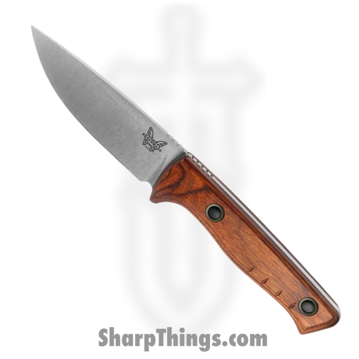 15650_1.jpg Benchmade - 15650 - Slipridge - Fixed Blade Knife - CPM MagnaCut Satin Drop Point - Stabilized Wood - Dark Brown - Image 1