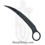Microtech - 215-3DBKS-FLAG - Feather SS - Fixed Blade Knife - 420 HC Coated Hawkbill F/S - 420 HC - Distressed Black