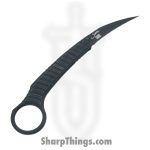 Microtech - 215-3DBKS-FLAG - Feather SS - Fixed Blade Knife - 420 HC Coated Hawkbill F/S - 420 HC - Distressed Black - Image 2
