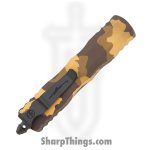 Microtech - 225-3GCS-Z4 - Dirac SS - OTF Auto - M390, 204P, Elmax, or XHP Coated D/E P/S - Aluminum - Gold Camo - Image 4