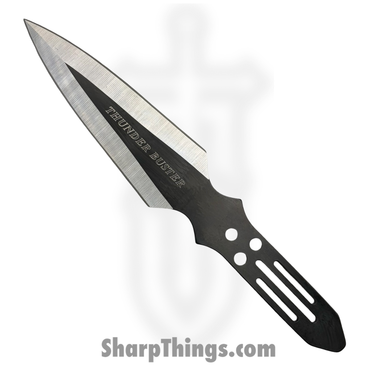 A2022-12_1.jpg VOC - A2022-12 - 9" 12pc Throwing Knife Set - Fixed Blade Knife - 440 SS Two Tone Spear Point - 440 SS - Black - Image 1