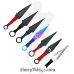 VOC - A8688-12 - 6.5" 12pc Assorted Throwing Knife Set w/ Case - Fixed Blade Knife - 440 SS Coated Spear Point - Paracord Wrapped - Multi - Image 2