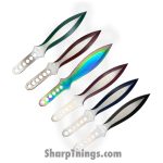 VOC - A9299-12-ASTD - 9" 12pc Throwing Knife Set w/ Case - Fixed Blade Knife - 440 SS Two Tone Spear Point - 440 SS - Silver - Image 2