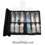 VOC - A9299-12-ASTD - 9" 12pc Throwing Knife Set w/ Case - Fixed Blade Knife - 440 SS Two Tone Spear Point - 440 SS - Silver - Image 6