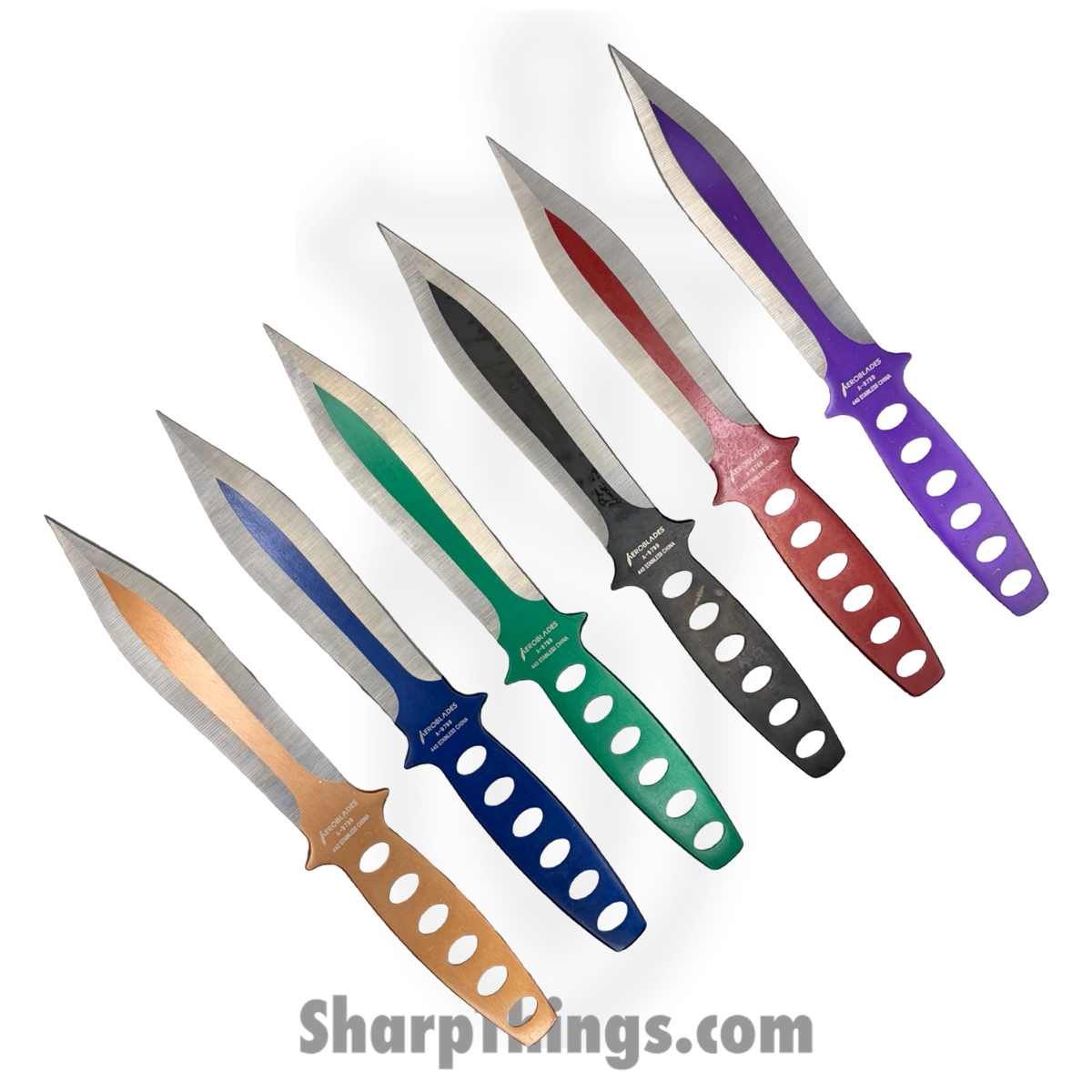 A9799-12-ASTD_1.jpg VOC - A9799-12-ASTD - 9" 12pc Throwing Knife Set "Star Wars" - Fixed Blade Knife - 440 SS Two Tone Spear Point - 440 SS - Multi - Image 1