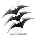 VOC - A1014-BK-3 - 6" 3pc Bat Throwing Knife Set - Fixed Blade Knife - Stainless Coated - Stainless - Black