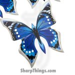 VOC - AB15BL - 4" 3pc "Butterfly" Throwing Star Set w/ Case - Fixed Blade Knife - 3Cr13 SS Coated - 3Cr13 SS - Blue Silver - Image 3