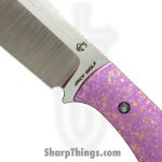 Jack Wolf Knives - BORDE-01-TI-CRYS-PUR - Bordertown Bowie - Fixed Blade Knife - S90V Satin Bowie - Crystalized Titanium - Purple - Image 2
