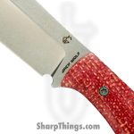 Jack Wolf Knives - BORDE-01-VIB-JUT-BDX - Bordertown Bowie - Fixed Blade Knife - S90V Stonewash Bowie - Vibe Bordeaux Jute Micarta - Red - Image 2