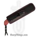 Jack Wolf Knives - BORDE-01-VIB-JUT-BDX - Bordertown Bowie - Fixed Blade Knife - S90V Stonewash Bowie - Vibe Bordeaux Jute Micarta - Red - Image 3