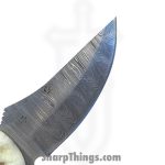 Silverline USA - DM002 - Skinner - Fixed Blade Knife - 1095|15N20 Damascus Clip Point - G10 - Brown|White - Image 3