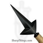 VOC - FS104 - Replica Ninja Kunai Throwing Knife - Fixed Blade Knife - Stainless Coated Spear Point - Wrapped - Black Tan - Image 3
