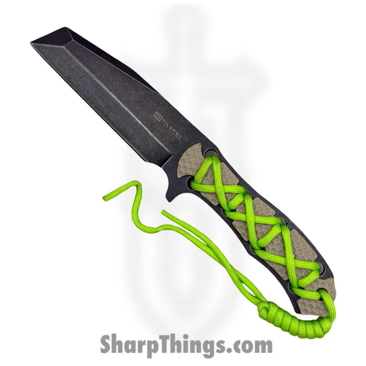 H-1214-1_1.jpg VOC - H-1214-1 - Hunting Knife - Fixed Blade Knife - Stainless Stonewash Modified Tanto - G10 Wrapped - Gray Green - Image 1