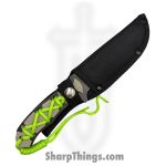 VOC - H-1214-1 - Hunting Knife - Fixed Blade Knife - Stainless Stonewash Modified Tanto - G10 Wrapped - Gray Green - Image 5