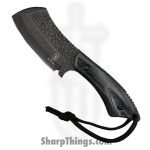 VOC - HBK204BK - Hunting Knife - Fixed Blade Knife - Stainless Damascus Cleaver - Wood - Black