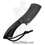 VOC - HBK204BK - Hunting Knife - Fixed Blade Knife - Stainless Damascus Cleaver - Wood - Black - Image 2