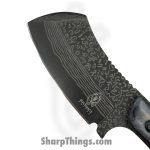 VOC - HBK204BK - Hunting Knife - Fixed Blade Knife - Stainless Damascus Cleaver - Wood - Black - Image 3