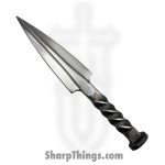 VOC - HHS-4416 - 9" Hand Forged Railroad Spike - Fixed Blade Knife - Stainless Satin Cleaver - Stainless - Natural