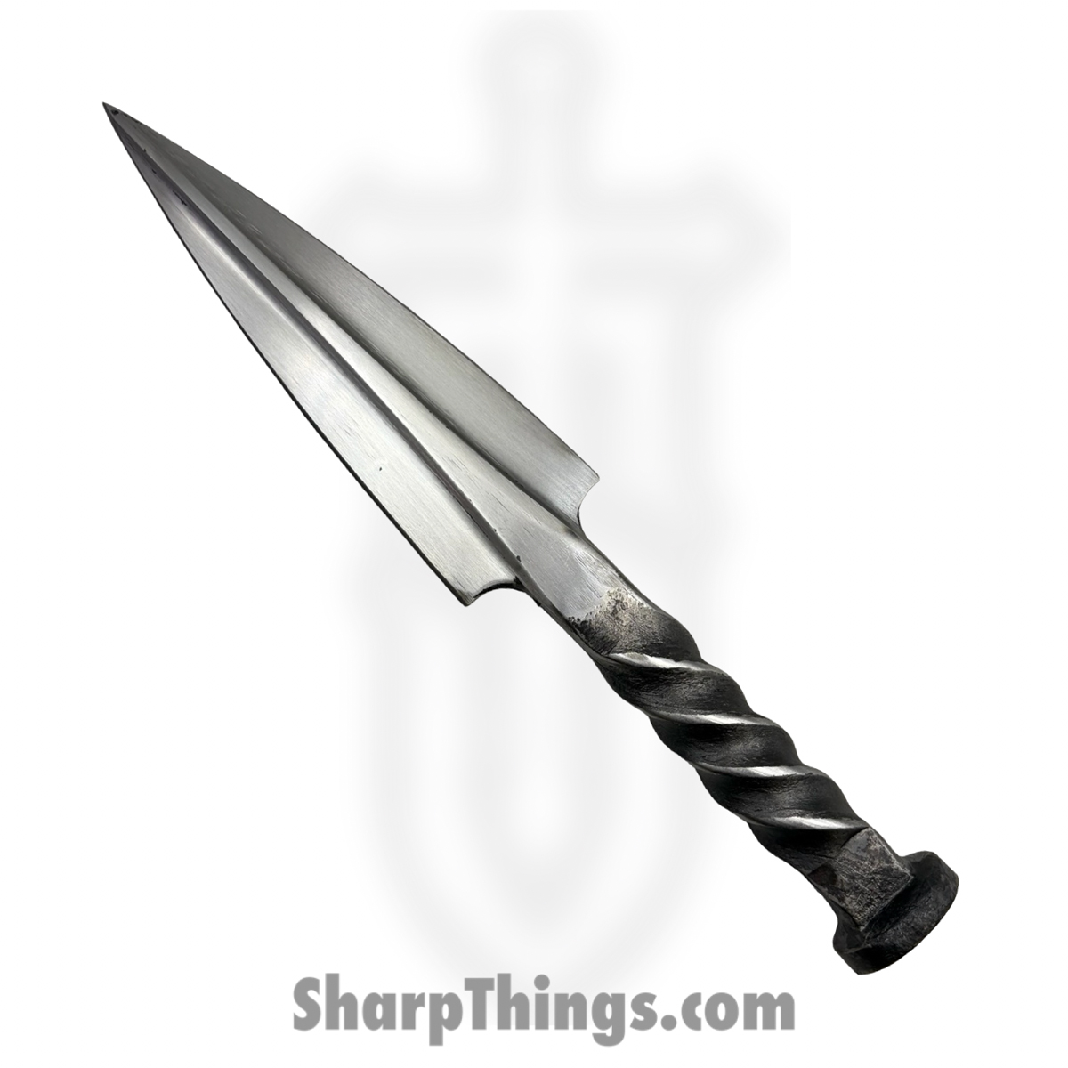 HHS-4416_1.jpg VOC - HHS-4416 - 9" Hand Forged Railroad Spike - Fixed Blade Knife - Stainless Satin Cleaver - Stainless - Natural - Image 1