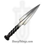 VOC - HHS-4416 - 9" Hand Forged Railroad Spike - Fixed Blade Knife - Stainless Satin Cleaver - Stainless - Natural - Image 2