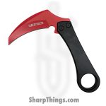 VOC - HWT263BK - Wartech - Fixed Blade Knife - 3Cr13 SS Coated Hawkbill - Aluminum - Black Red