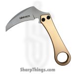 VOC - HWT263DE - Wartech - Fixed Blade Knife - 3Cr13 SS Coated Hawkbill - Aluminum - Tan