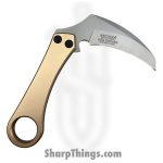 VOC - HWT263DE - Wartech - Fixed Blade Knife - 3Cr13 SS Coated Hawkbill - Aluminum - Tan - Image 2