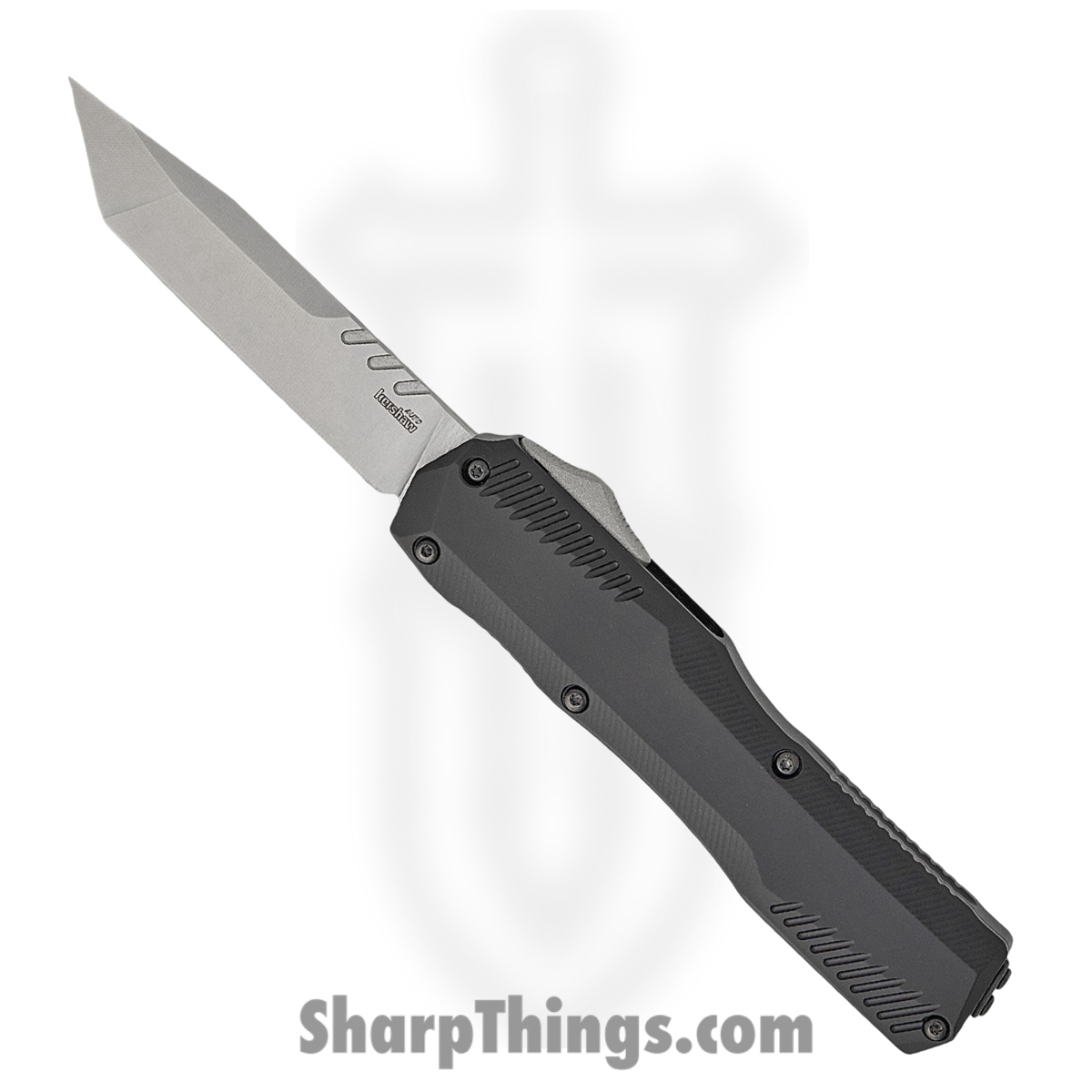 KS9000TSW_1.jpg Kershaw - KS9000TSW - Livewire - Automatic Knife - CPM MagnaCut Stonewash Tanto - 6061 T6 Aluminum - Black - Image 1