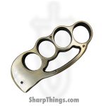 VOC - M078BR - 5" Knuckle Paper Weight w/ Hidden Blade - 440 SS Satin Hawkbill - Zinc - Bronze - Image 2