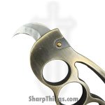 VOC - M078BR - 5" Knuckle Paper Weight w/ Hidden Blade - 440 SS Satin Hawkbill - Zinc - Bronze - Image 3