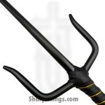 VOC - M0850-21BK - 21" Sai Set - Fixed Blade Knife - 440 SS Coated - Wrapped - Black Gold - Image 2