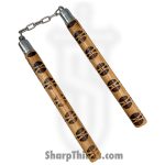 VOC - NC275-C - 12" Rattan Nunchaku - Burned Wood - Tan