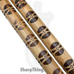 VOC - NC275-C - 12" Rattan Nunchaku - Burned Wood - Tan - Image 2