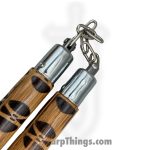 VOC - NC275-C - 12" Rattan Nunchaku - Burned Wood - Tan - Image 3
