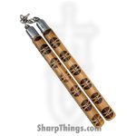 VOC - NC275-C - 12" Rattan Nunchaku - Burned Wood - Tan - Image 4