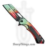 VOC - PWF45RD - Wartech - Assisted Open Knife - Steel Coated Cleaver - Aluminum - Watermelon