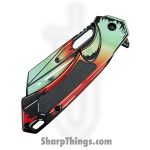 VOC - PWF45RD - Wartech - Assisted Open Knife - Steel Coated Cleaver - Aluminum - Watermelon - Image 4
